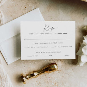 Carte de réponse simple pour deux invités   Choix 