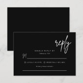 Carte de réponse simple pour invitation de mariage (Devant / Derrière)
