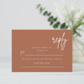 Carte de réponse simple pour invitation de mariage (Debout devant)