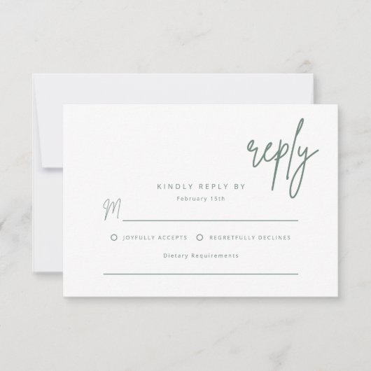 Carte de réponse simple pour invitation de mariage (Devant)