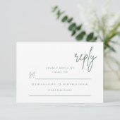Carte de réponse simple pour invitation de mariage (Debout devant)