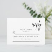 Carte de réponse simple pour invitation de mariage (Debout devant)