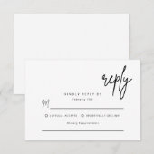 Carte de réponse simple pour invitation de mariage (Devant / Derrière)