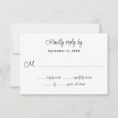 Carte de réponse simple pour le nombre d'invités a (Devant)