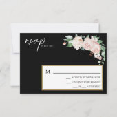 Carte de réponse simple pour mariage floral rose e (Devant)