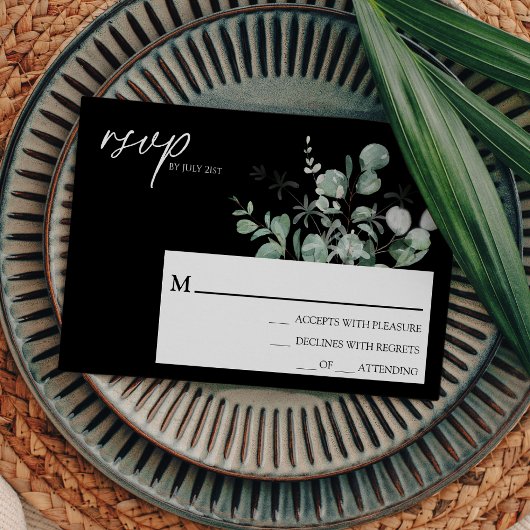 Carte de réponse simple pour mariage moderne avec