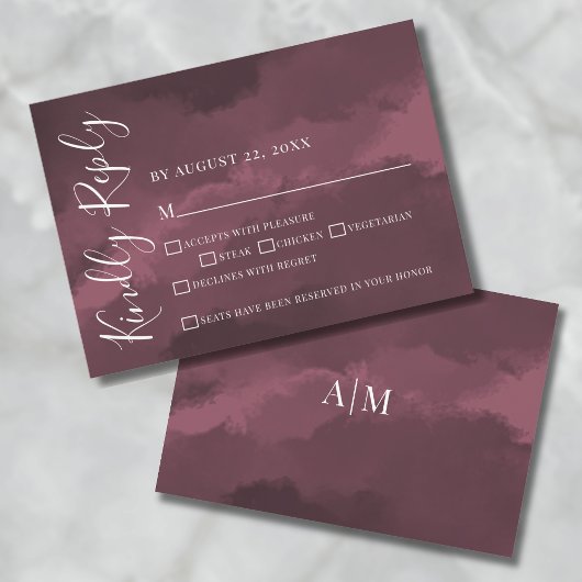Carte de réponse simple pour un mariage en Bourgog