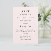 Carte de réponse simple rose blush printemps (Debout devant)