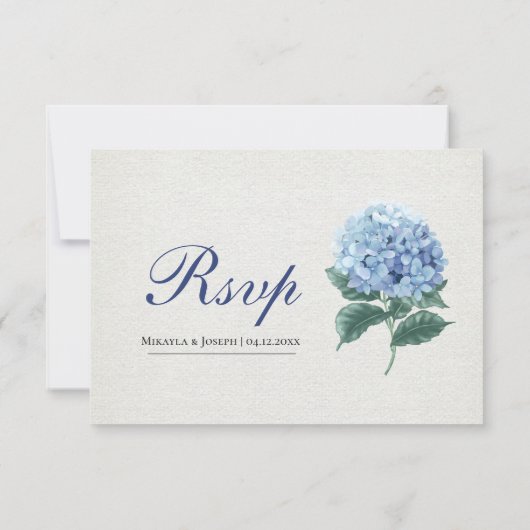 Carte de réponse SINI Blue Hydrangea (Dos)