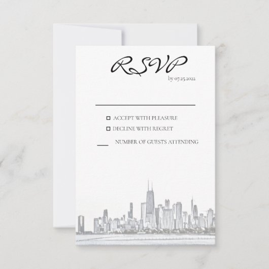 Carte de réponse Skyline de Chicago (Devant)