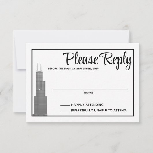 Carte de réponse Skyline de Chicago (Devant)