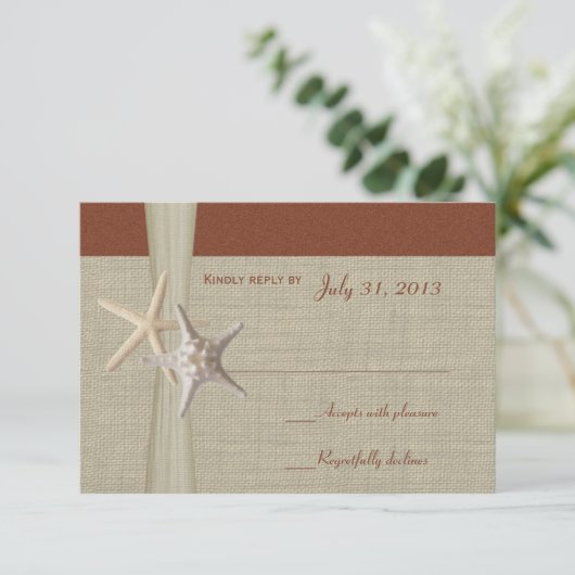 Carte de réponse Starfish Beach Amore (Debout devant)