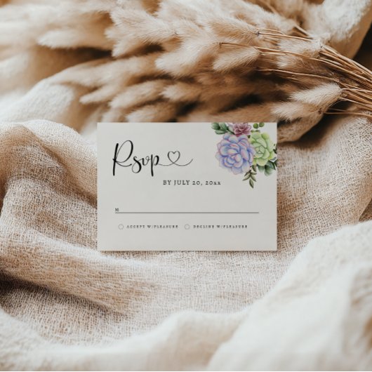 Carte de réponse succulente
