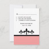 Carte de réponse Swanky Fleur De Lis, rose (Dos)