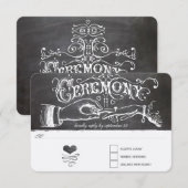 Carte de réponse tableau noir de cérémonie (Devant / Derrière)