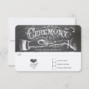 Carte de réponse tableau noir de cérémonie
