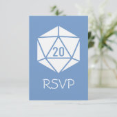 Carte de réponse Tabletop Chic en bleu pervenche (Debout devant)