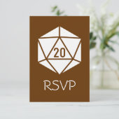 Carte de réponse Tabletop Chic en Chocolat (Debout devant)