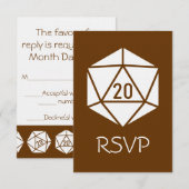 Carte de réponse Tabletop Chic en Chocolat (Devant / Derrière)