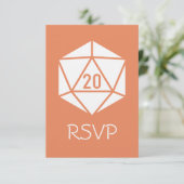 Carte de réponse Tabletop Chic en corail (Debout devant)