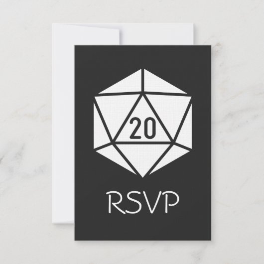 Carte de réponse Tabletop Chic en noir (Devant)