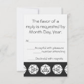 Carte de réponse Tabletop Chic en noir (Dos)