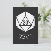 Carte de réponse Tabletop Chic en noir (Debout devant)