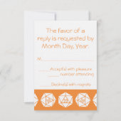 Carte de réponse Tabletop Chic en orange (Dos)