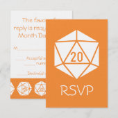 Carte de réponse Tabletop Chic en orange (Devant / Derrière)
