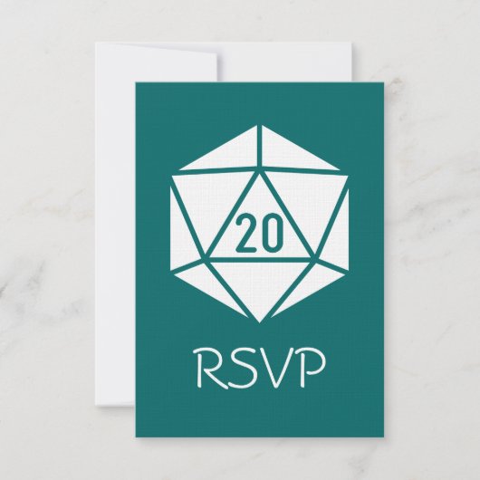 Carte de réponse Tabletop Chic en sarcelle (Devant)
