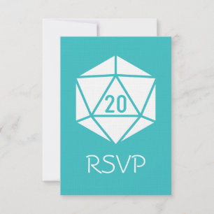 Carte de réponse Tabletop Chic en Turquoise