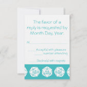 Carte de réponse Tabletop Chic en Turquoise (Dos)