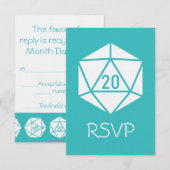 Carte de réponse Tabletop Chic en Turquoise (Devant / Derrière)