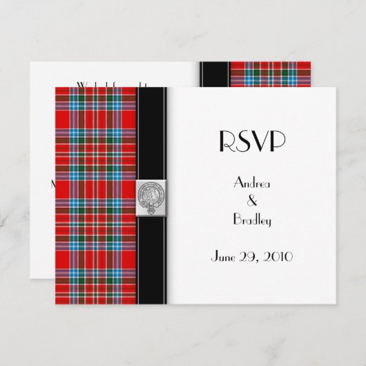 Carte de réponse Tartan (Devant / Derrière)