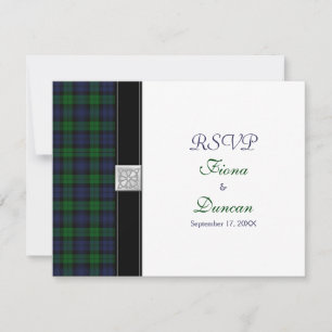 Carte de réponse tartan Black Watch celtique