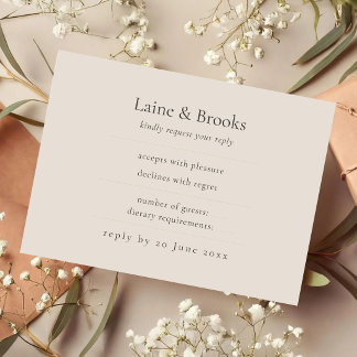 Carte de réponse Taupe RSVP | Réponse de mariage é