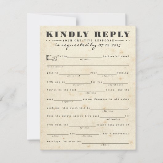 Carte de réponse Telegram vintage (Devant)