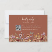 Carte de réponse Terracotta Boho Wildflower (Devant)