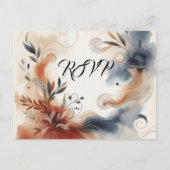 Carte de réponse Terracotta Twilight et Navy Bloom (Devant)
