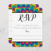 Carté de réponse tie dye psychédélique RSVP (Devant / Derrière)