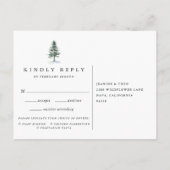 Carte de réponse Timber Grove avec choix de repas (Dos)