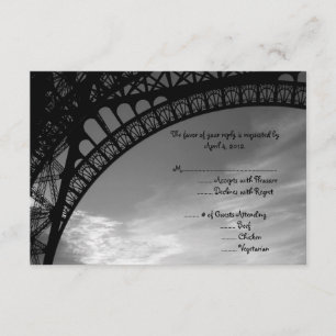 Carte de réponse Tour Eiffel avec options de menu