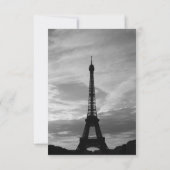 Carte de réponse Tour Eiffel avec options de menu (Dos)