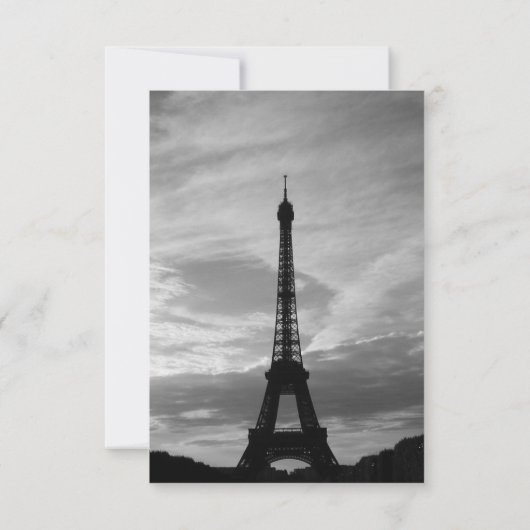 Carte de réponse Tour Eiffel avec options de menu (Dos)