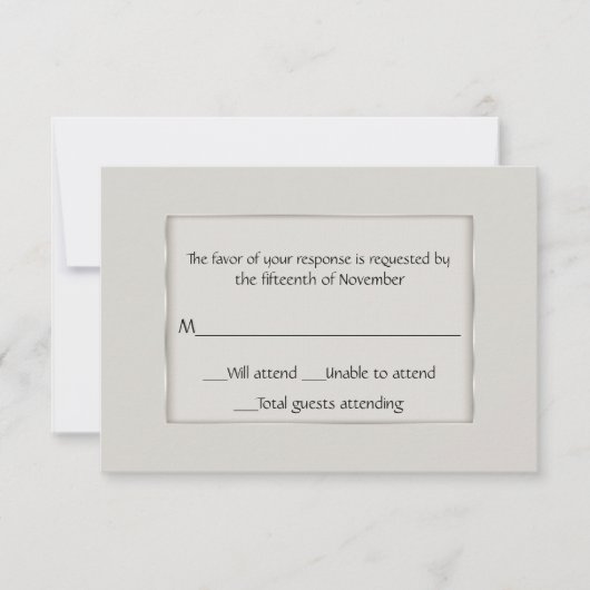 Carte de réponse tout usage écru et argent (Devant)