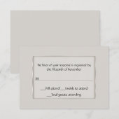 Carte de réponse tout usage écru et argent (Devant / Derrière)