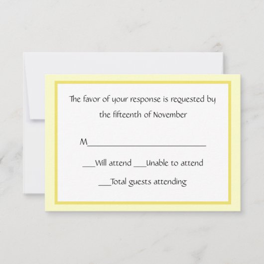Carte de réponse tout usage jaune et blanc (Devant)