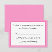 Carte de réponse tout usage rose et blanc (Devant / Derrière)