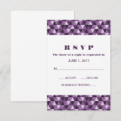 Carte de réponse Triangles géométriques violets (Devant / Derrière)