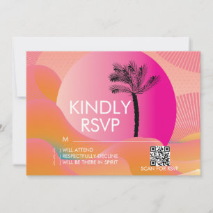 Carte de réponse Tropical Sunrise Bold Rose Orange